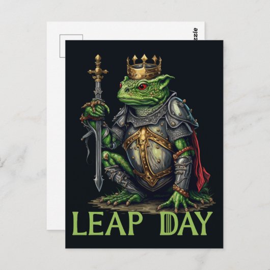 Leap Day Frog King Briefkaart (Voorkant / Achterkant)