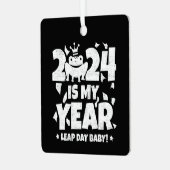 Leap Day Leaper 2024 is mijn jaar 29 feb verjaarda Metalen Ornament (Voorkant links)
