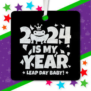 Leap Day Leaper 2024 is mijn jaar 29 feb verjaarda Metalen Ornament