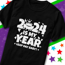 Leap Day Leaper 2024 is mijn jaar 29 feb verjaarda T-shirt