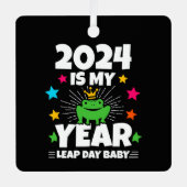Leap Day Leapling 2024 is mijn jaar feb 29 verjaar Metalen Ornament (Voorkant)