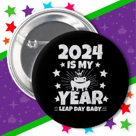 Leap Day Leapling 2024 is mijn jaar feb 29 verjaar Ronde Button 5,7 Cm