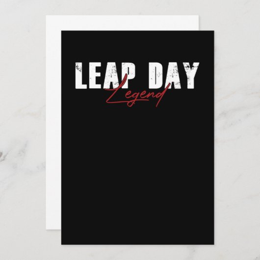 Leap Day Legend Leap Year 29 Kaart (Voorkant / Achterkant)