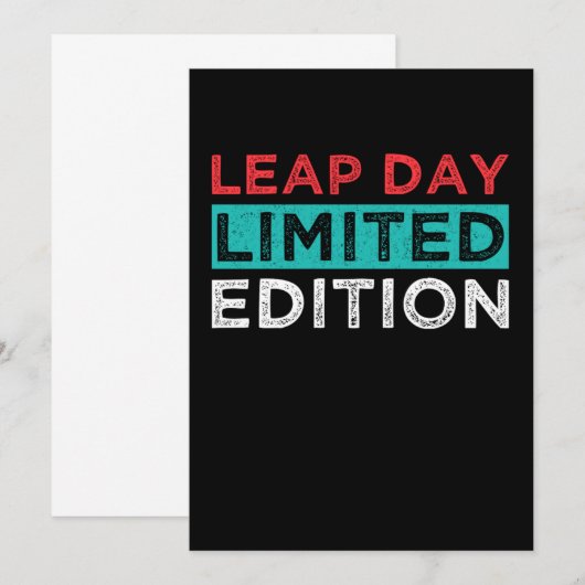 Leap Day Limited Edition February 29 Birthday Gift Kaart (Voorkant / Achterkant)
