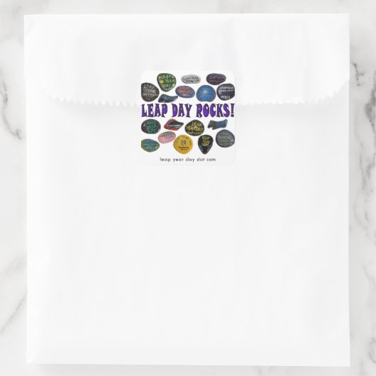 LEAP DAY ROCKS! VIERKANTE STICKER (Tas)
