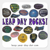 LEAP DAY ROCKS! VIERKANTE STICKER (Voorkant)