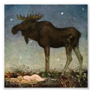 "Leap Finds the Sleeping Princess" van John Bauer Foto Afdruk