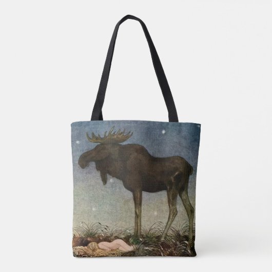 "Leap Finds the Sleeping Princess" van John Bauer Tote Bag (Achterkant)