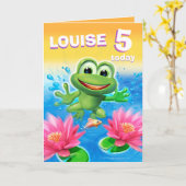 Leap Frog 5 jaar verjaardagskaart aanpassen Kaart (Gele Bloem)
