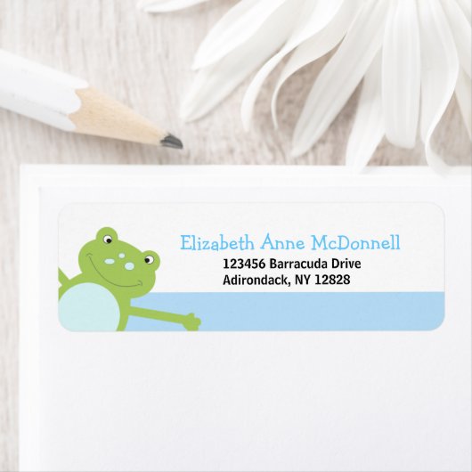 Leap Frog Froggy Custom Adresetiketten (blauw) Etiket (Insitu)