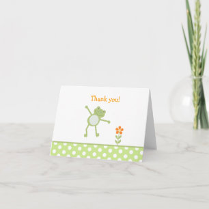 LEAP FROG FROGGY GREEN Folded Thank you note Bedankkaart