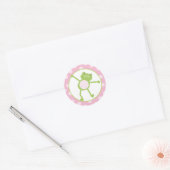 Leap Frog met roze Favor Stickers (Envelop)