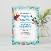 Leap Frog Oerwoud Kids Verjaardagsfeest Kaart (Staand voorkant)