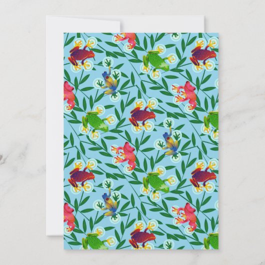 Leap Frog Oerwoud Kids Verjaardagsfeest Kaart (Achterkant)