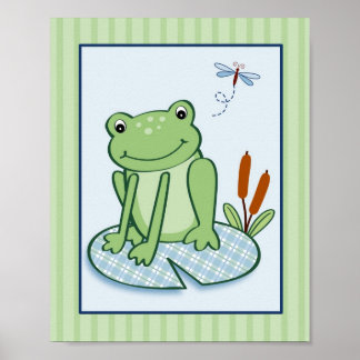 Leap Frog Turtle Muur Kunstprint voor de Kinderkam Poster