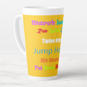 Leap Hop Skip Lean Text design gemengde kleuren Latte Mok