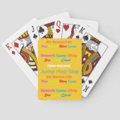 Leap Hop Skip Lean Text design gemengde kleuren Pokerkaarten (Achterkant)