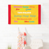 Leap Hop Skip Lean Text design gemengde kleuren Spandoek (Insitu)