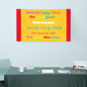 Leap Hop Skip Lean Text design gemengde kleuren Spandoek (Beurs)