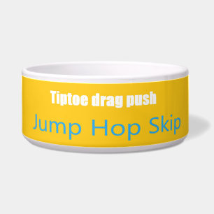 Leap Hop Skip Lean Text design gemengde kleuren Voerbakje