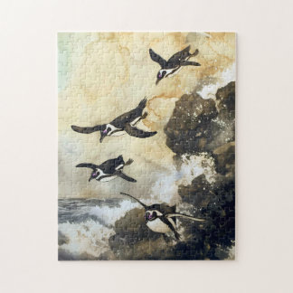 Leap into the Sea - African Penguins, Japanese Art Legpuzzel