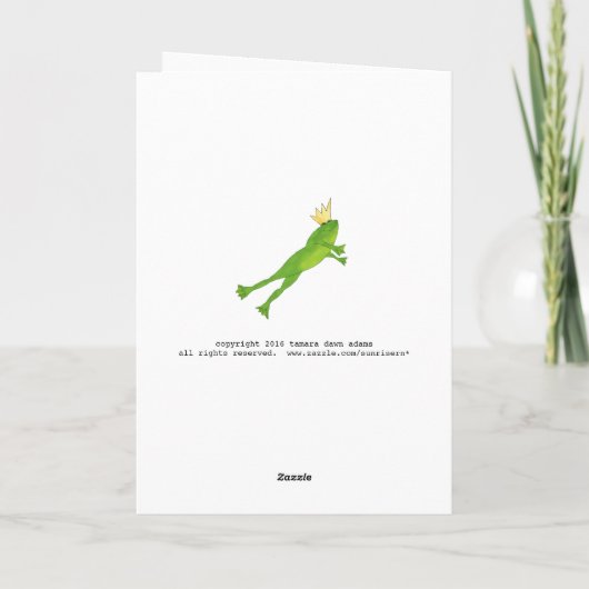 Leap Jaar Verjaardag Springen Kikker met Kroon Kaart (Achterkant)