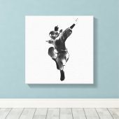 Leap of Freedom – Minimalist Dynamic Silhouette Canvas Afdruk (Insitu (Houten vloer))