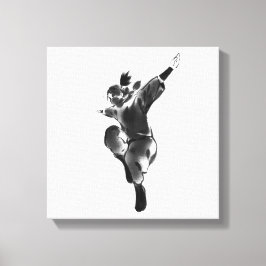 Leap of Freedom – Minimalist Dynamic Silhouette Canvas Afdruk
