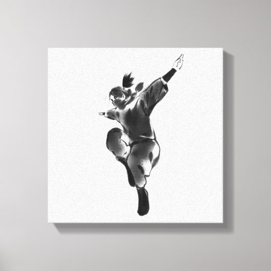 Leap of Freedom – Minimalist Dynamic Silhouette Canvas Afdruk (Voorkant)