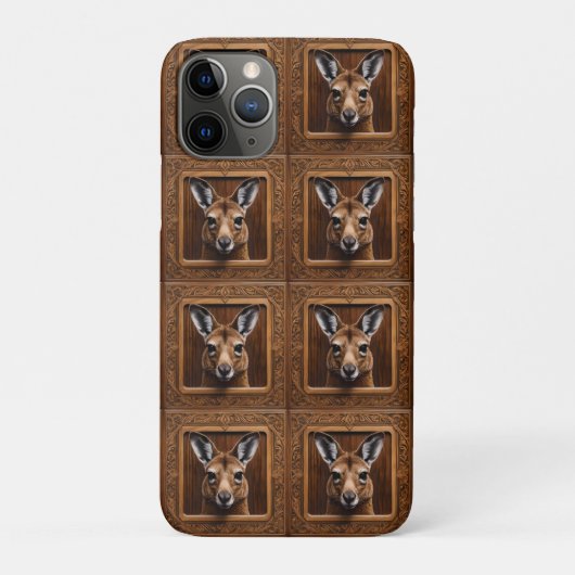 Leap of Natuur: een kangoeroe houtprint Case-Mate iPhone Case (Achterkant)