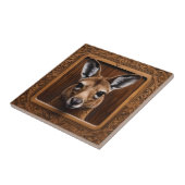 Leap of Natuur: een kangoeroe houtprint, Tegeltje (Zijkant)