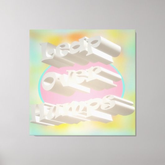 Leap Over Humps art design mistige pastels en wit Canvas Afdruk (Voorkant)