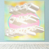 Leap Over Humps art design mistige pastels en wit Canvas Afdruk (Insitu (Houten vloer))