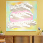Leap Over Humps art design mistige pastels en wit Canvas Afdruk (Insitu (Woonkamer))