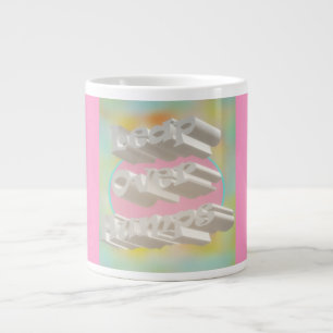Leap Over Humps art design mistige pastels en wit Grote Koffiekop