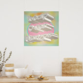 Leap Over Humps art design mistige pastels en wit Poster (Keuken)