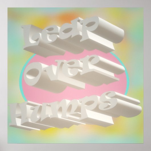 Leap Over Humps art design mistige pastels en wit Poster (Voorkant)