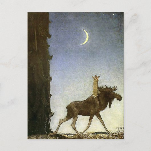“Leap the Elk” Aquarel van John Bauer Briefkaart (Voorkant)