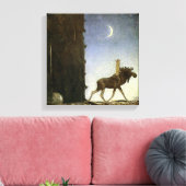 “Leap the Elk” Aquarel van John Bauer Canvas Afdruk (Insitu (Woonkamer))