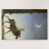 “Leap the Elk” Aquarel van John Bauer Legpuzzel (Horizontaal)