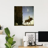 “Leap the Elk” Aquarel van John Bauer Poster (Thuiskantoor)