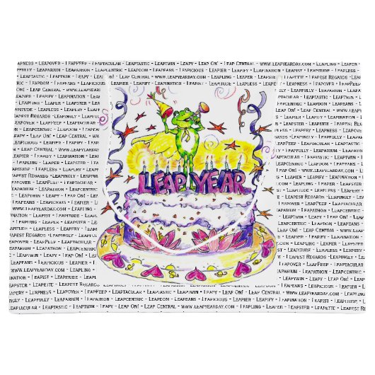 Leap Year Bag Birthday Cake Groot Cadeauzakje (Voorkant)