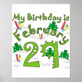 Leap Year Birthday feb. 29 Poster (Voorkant)