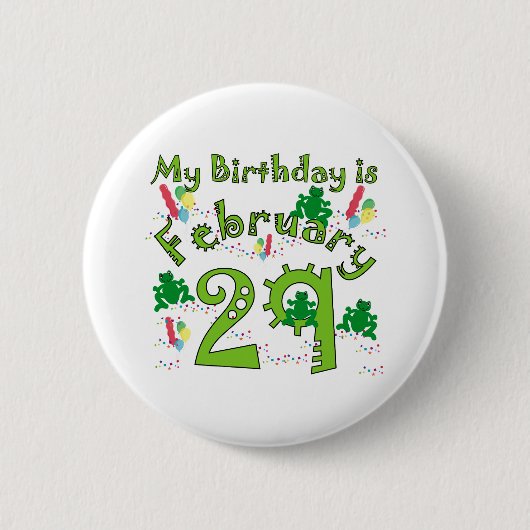 Leap Year Birthday feb. 29 Ronde Button 5,7 Cm (Voorkant)