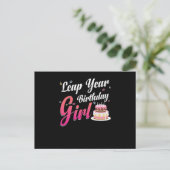 Leap Year Birthday Girl February 29 Birthday Gift Briefkaart (Staand voorkant)
