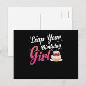 Leap Year Birthday Girl February 29 Birthday Gift Briefkaart (Voorkant / Achterkant)