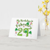 Leap Year Birthday Kaart (Gele Bloem)