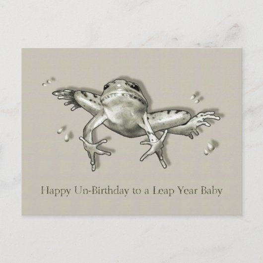 Leap Year Birthday, Leaping Frog, Pencil Art Briefkaart (Voorkant)