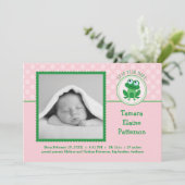 Leap Year Girl Photo Birth Announitation Aankondiging (Staand voorkant)