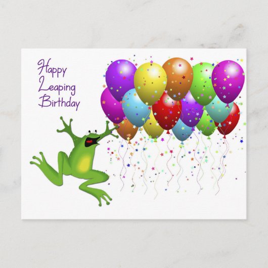 Leap Year Happy Birthday-kaart Briefkaart (Voorkant)